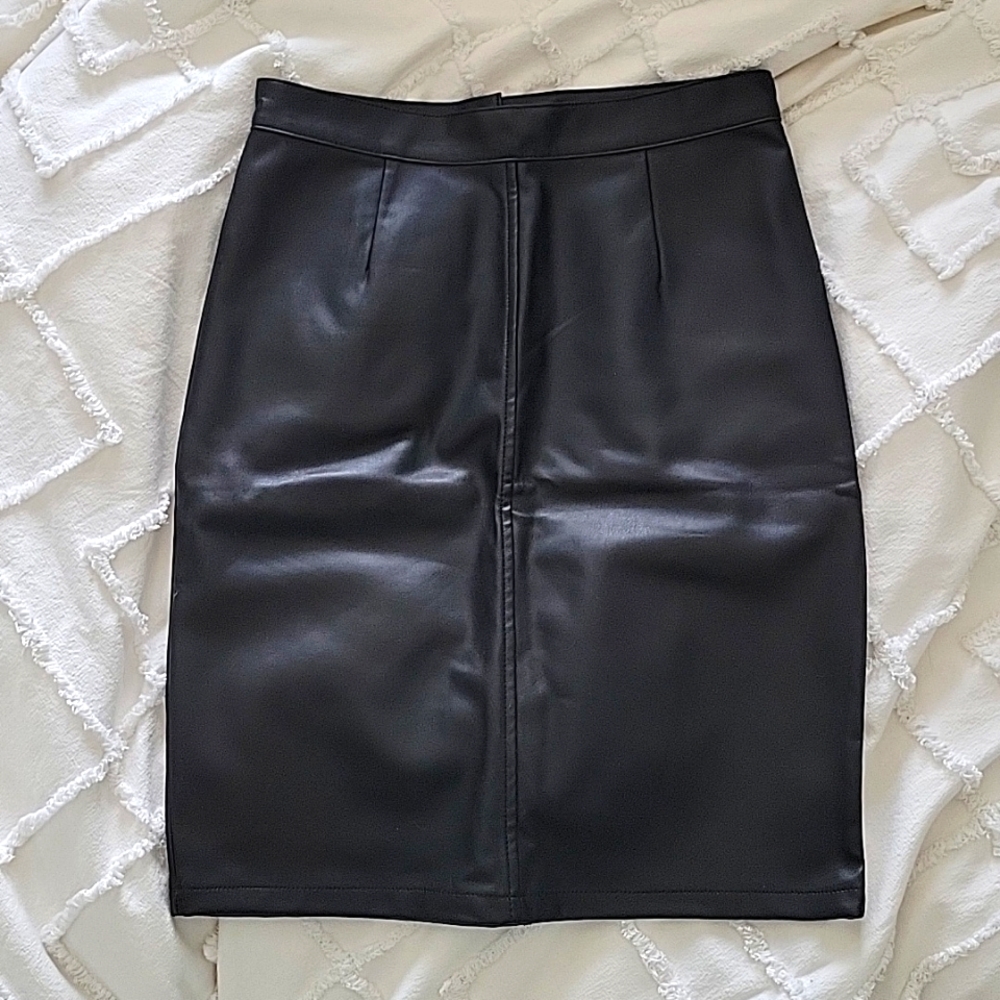 Leather mini skirt
